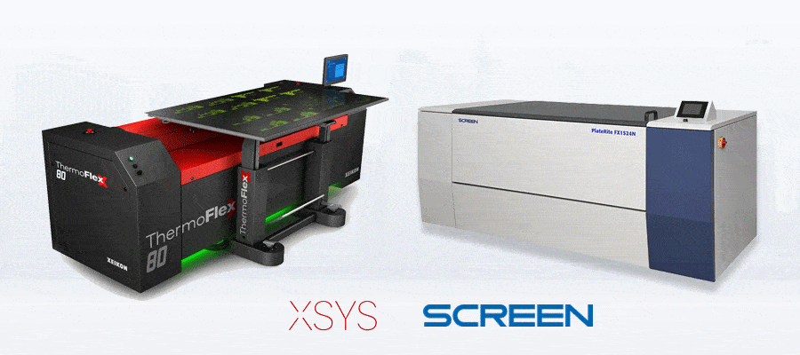 Flexo digital equipment. XSYS and SCREEN digital imagers.