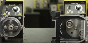 Two flexographic ink pumps in action.