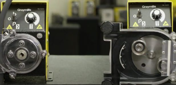 Two flexographic ink pumps in action.