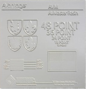 AVMaster Liquid Photopolymer resin used for creating bold printing plates and signage molds.