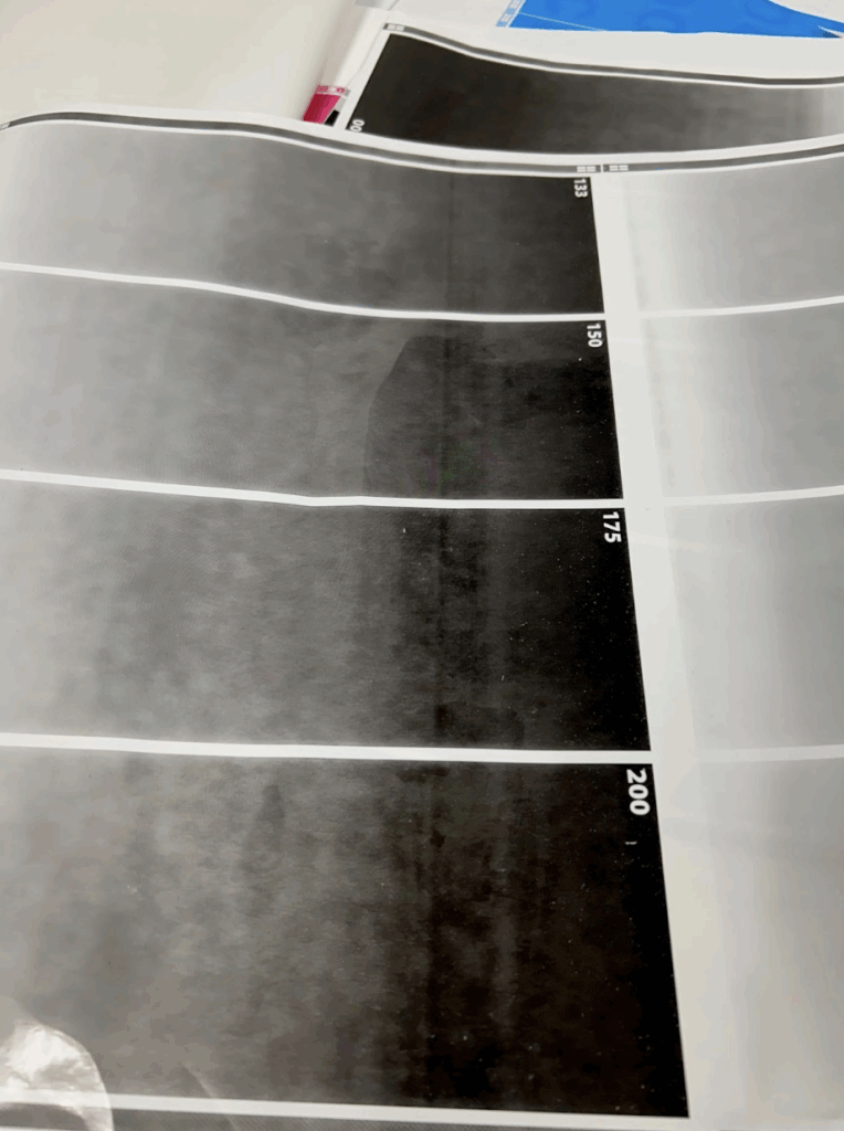 Image of poor printing and banding issues.