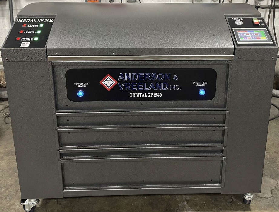 The Anderson & Vreeland Orbital XP for making water wash plates.