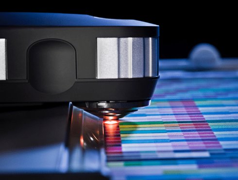 An image illustrating a part of the flexographic prepress workflow process with printing equipment.