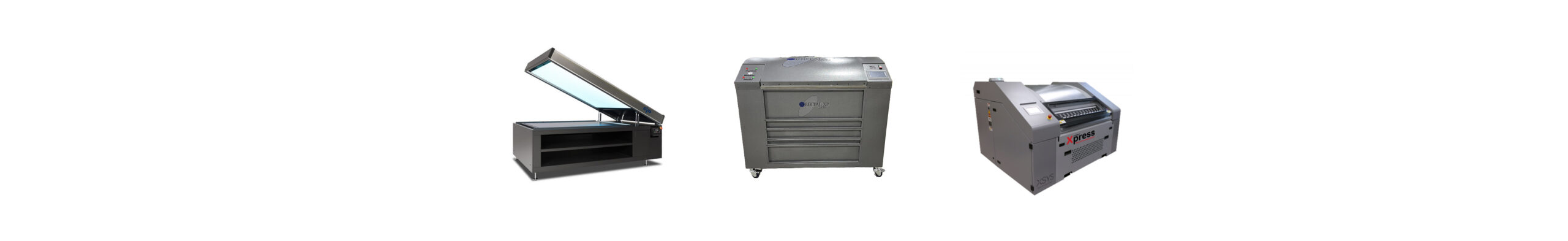 Three pieces of platemaking equipment