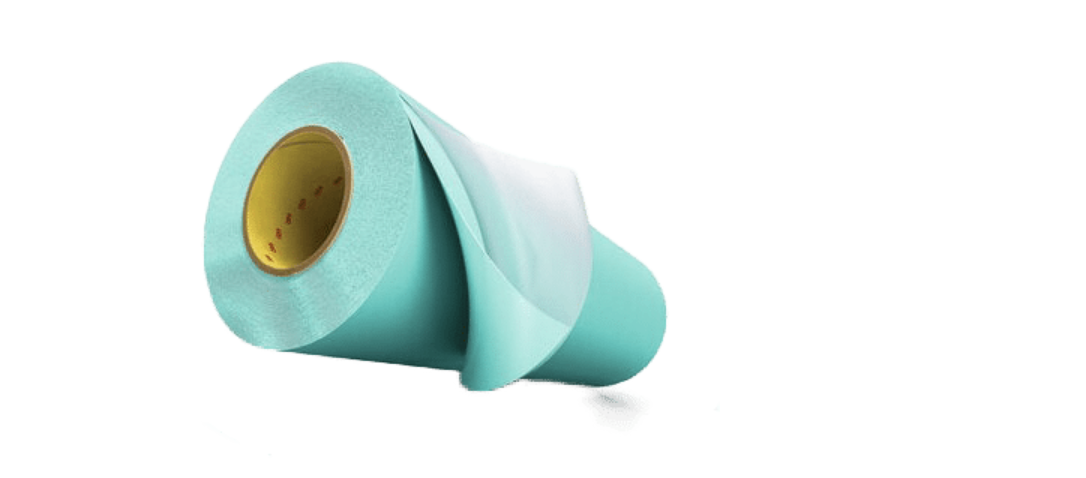 3M adhesive solutions for packaging: A roll of 3M™ L-Series Stickyback Mounting Tape.