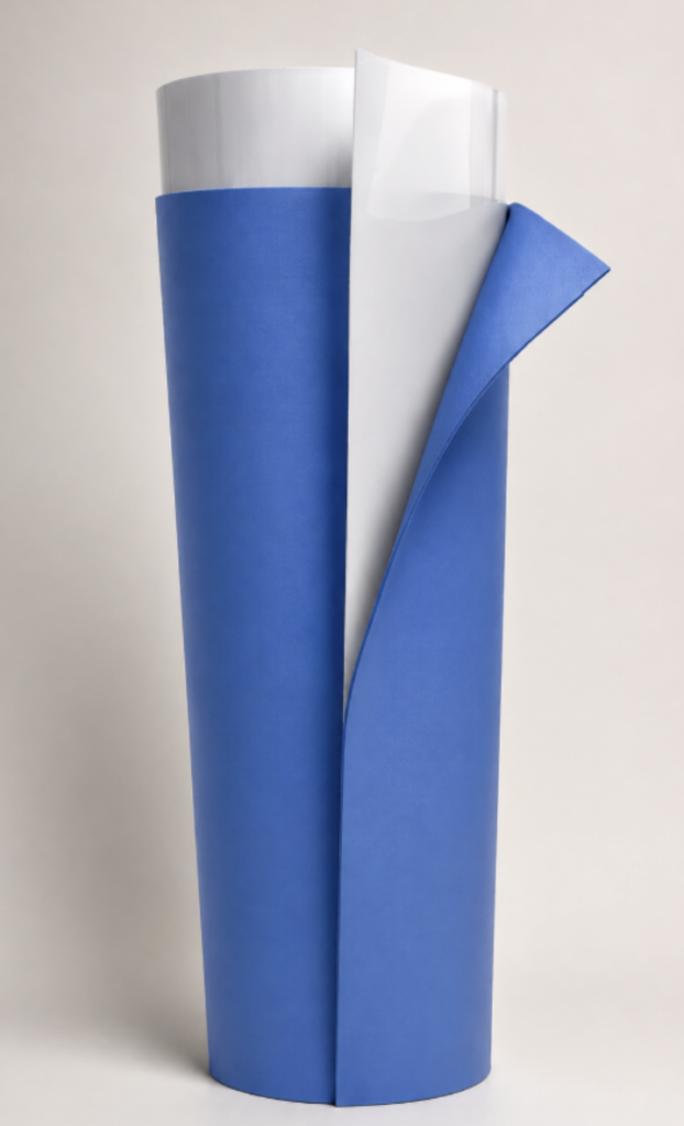 Adheso Graphics’ USA made flexo mounting tape in the color blue.