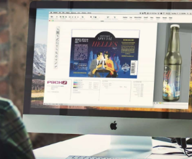 PACKZ software interface showing prepress tools used in packaging production.